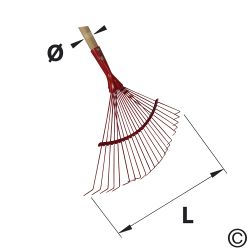 Scopa per erba e foglie – denti conici